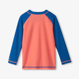 Hatley Longsleeve Rashguard - Coral and Navy-S26SUK1657 4-Pumpkin Pie Kids Canada