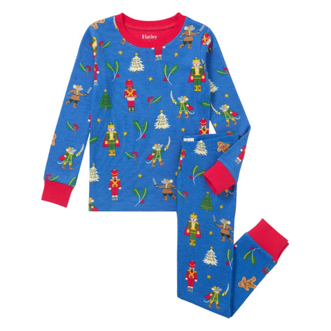 Hatley Organic Pajama Set - Blue Nutcracker-F26NBK204O 3-Pumpkin Pie Kids Canada