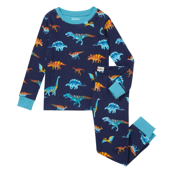 Hatley Organic Pajama Set - Colourful Dinos-F26CDK204O 3-Pumpkin Pie Kids Canada
