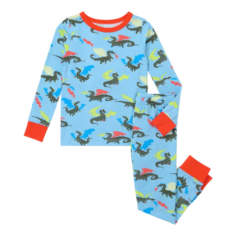 Hatley Organic Pajama Set - Dragons Glow in the Dark-F26MDK1789 5-Pumpkin Pie Kids Canada