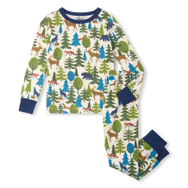 Hatley Organic Pajama Set - Forest Scene-Pumpkin Pie Kids Canada