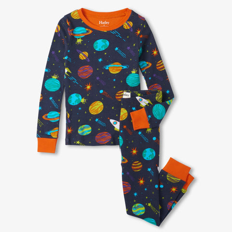 Hatley Organic Pajama Set - Space Explorer-Pumpkin Pie Kids Canada