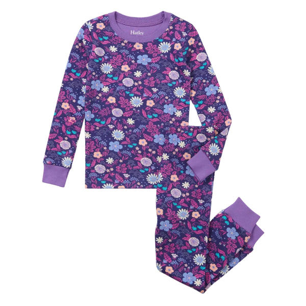 Hatley Organic Pajama Set - Tiny Flowers-Pumpkin Pie Kids Canada