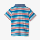 Hatley Polo Tee - Mediterranean Stripes-Pumpkin Pie Kids Canada