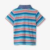 Hatley Polo Top - Mediterranean Stripes-Pumpkin Pie Kids Canada