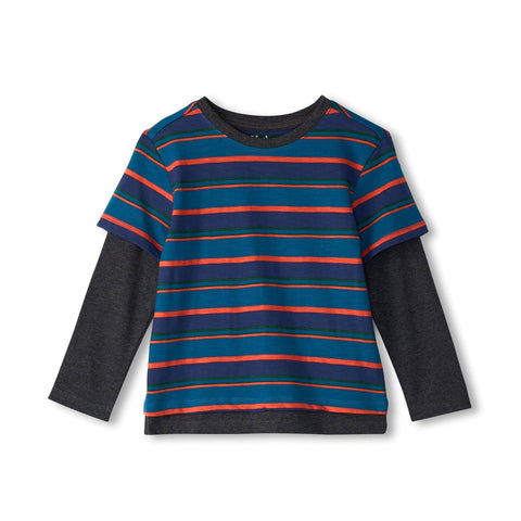 Hatley Raglan Tee - Stripe-Pumpkin Pie Kids Canada