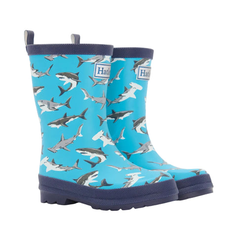 Hatley Rain Boots - Shark Party-S26SPK1367 6-Pumpkin Pie Kids Canada