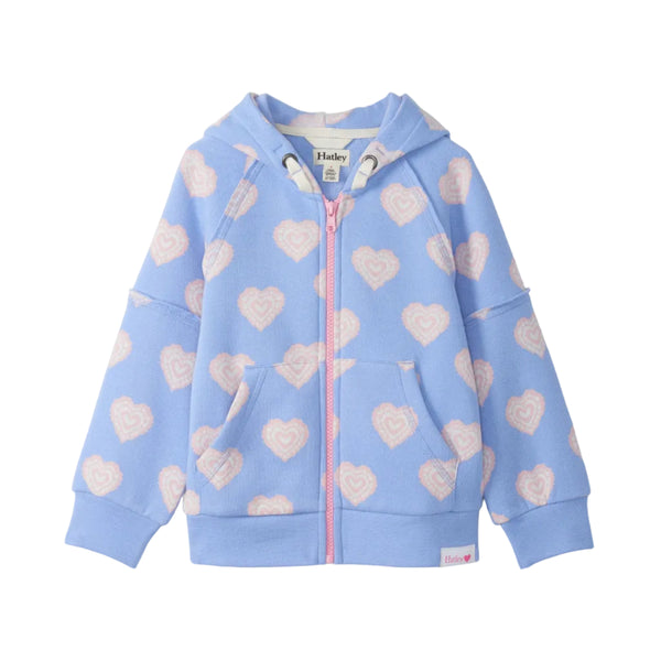 Hatley Raw Edge Hoodie - Heart Burst-Pumpkin Pie Kids Canada