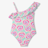 Hatley Ruffle Trim Swimsuit - Glow Hearts-Pumpkin Pie Kids Canada