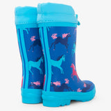 Hatley Sherpa Lined Rain Boots - Prancing Horses-Pumpkin Pie Kids Canada