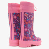 Hatley Sherpa Lined Rain Boots - Wild Flowers-Pumpkin Pie Kids Canada