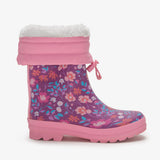 Hatley Sherpa Lined Rain Boots - Wild Flowers-Pumpkin Pie Kids Canada