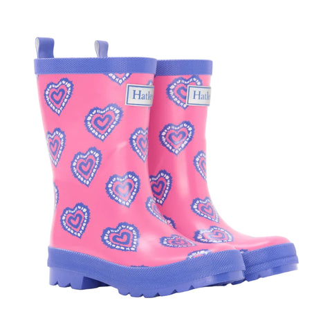 Hatley Shiny Rain Boot - Heart Burst-S26HBK1366 6-Pumpkin Pie Kids Canada