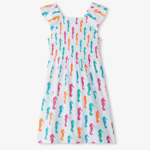 Hatley Smocked Dress - Painted Seahorses-Pumpkin Pie Kids Canada