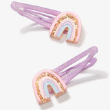 Hatley Sparkle Rainbow Snap Clips-Pumpkin Pie Kids Canada