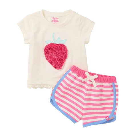Hatley Tee and Short Set - Raspberry Eyelet-S26CLT1644 9-12M-Pumpkin Pie Kids Canada