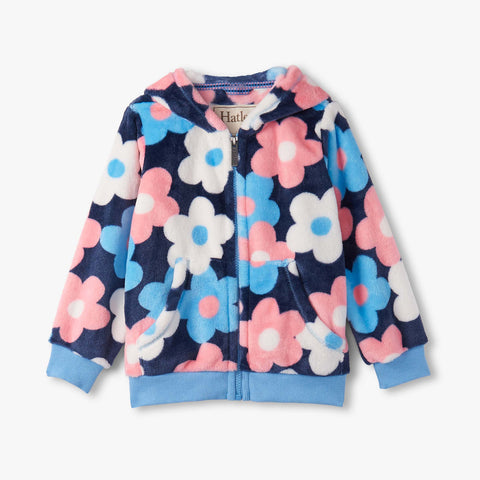Hatley Zip-Up Hoodie - Big Flowers-Pumpkin Pie Kids Canada