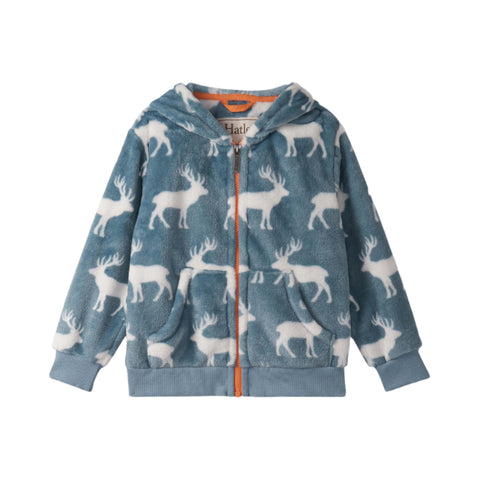 Hatley Zip-Up Hoodie - Staggered Elks-Pumpkin Pie Kids Canada