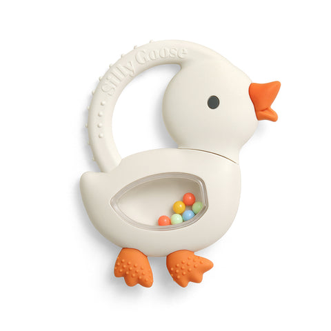Itzy Ritzy Bitzy Shake Silicone Teether - Goose-604401996-Pumpkin Pie Kids Canada