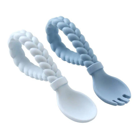 Itzy Ritzy Sweetie Spoon + Fork Set - Blue-SPL8302-Pumpkin Pie Kids Canada