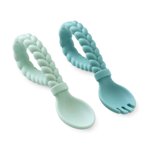 Itzy Ritzy Sweetie Spoon + Fork Set - Mint-SPL8353-Pumpkin Pie Kids Canada