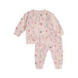 Deux Par Deux Top & Pant Set - Pink Flowers-J20A11-2J233 6M-Pumpkin Pie Kids Canada