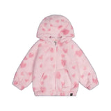Deux Par Deux Hooded Fur Jacket - Hearts-J20F50-2J235 3-Pumpkin Pie Kids Canada