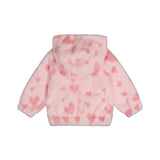 Deux Par Deux Hooded Fur Jacket - Hearts-J20F50-2J235 3-Pumpkin Pie Kids Canada