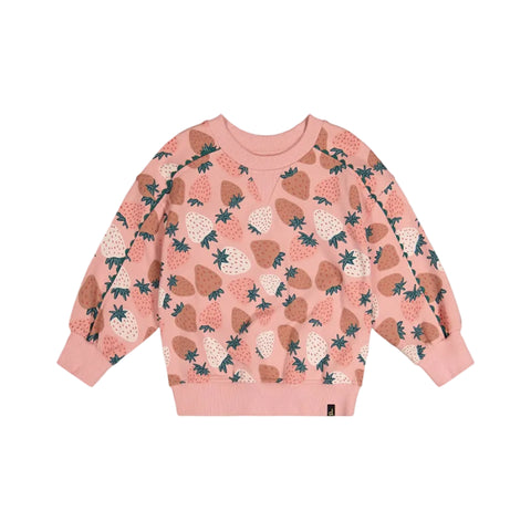 Deux Par Deux Sweatshirt - Big Strawberry-J20G30-2J257 4-Pumpkin Pie Kids Canada