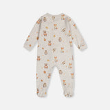 Deux Par Deux Organic 1pc Pajama - Animals-J20PA40-2J240 3M-Pumpkin Pie Kids Canada