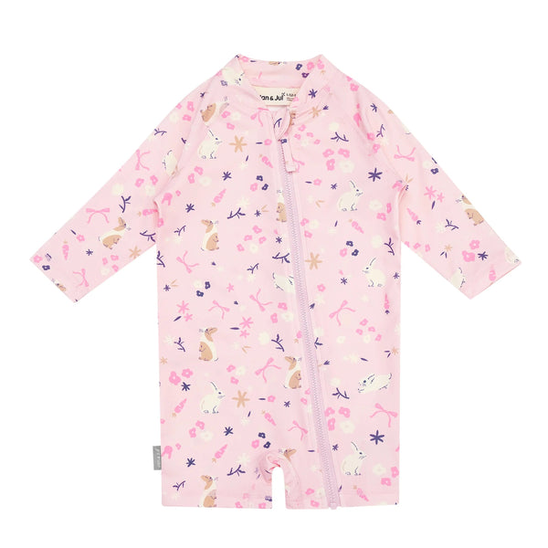 Jan & Jul 1pc UV Jumpsuit - Bunny Flowers-UJ1-BUF 6M-Pumpkin Pie Kids Canada