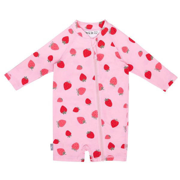 Jan & Jul 1pc UV Jumpsuit - Pink Strawberry-Pumpkin Pie Kids Canada
