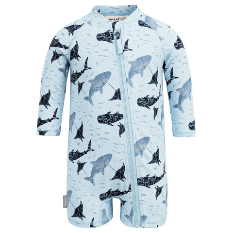 Jan & Jul 1pc UV Jumpsuit - Whale Play-UJ1-WHP 6M-Pumpkin Pie Kids Canada
