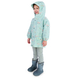 Jan & Jul Cozy-Dry Rain Jacket - Minty Forest-Pumpkin Pie Kids Canada