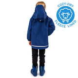 Jan & Jul Cozy-Dry Rain Jacket - Nebula Blue-Pumpkin Pie Kids Canada