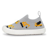 Jan & Jul Graphic Knit Shoes - Construction-SKG-GRC 5-Pumpkin Pie Kids Canada
