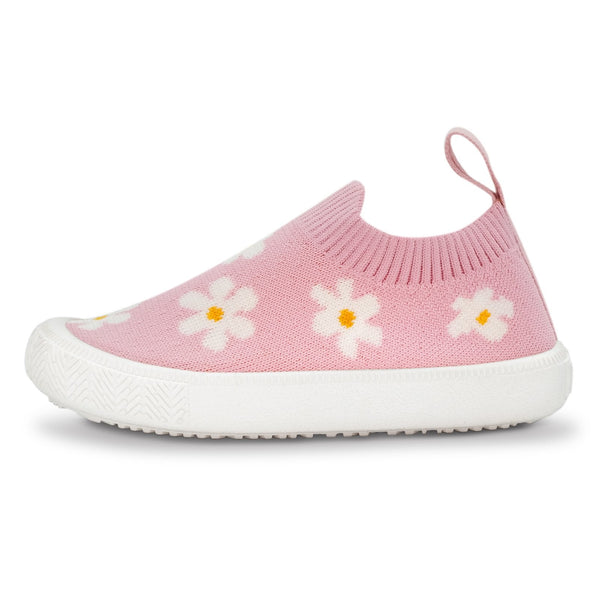 Jan & Jul Graphic Knit Shoes - Pink Daisy-SKG-KDS 7-Pumpkin Pie Kids Canada