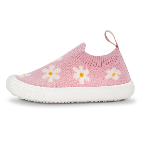 Jan & Jul Graphic Knit Shoes - Pink Daisy-Pumpkin Pie Kids Canada