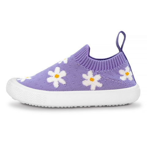 Jan & Jul Graphic Knit Shoes - Purple Daisy-Pumpkin Pie Kids Canada