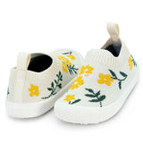 Jan & Jul Graphic Knit Shoes - Yellow Flower-SKG-YFL 5-Pumpkin Pie Kids Canada