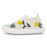 Jan & Jul Graphic Knit Shoes - Yellow Flower-SKG-YFL 5-Pumpkin Pie Kids Canada