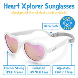 Jan & Jul Heart Sunglasses - White w/Aurora-Pumpkin Pie Kids Canada