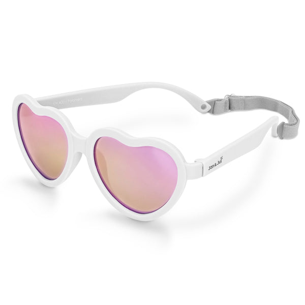 Jan & Jul Heart Sunglasses - White w/Aurora-GHA-WHT S-Pumpkin Pie Kids Canada