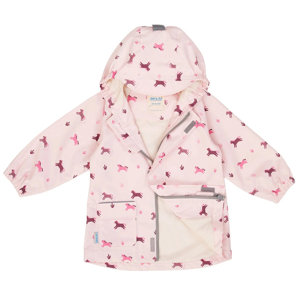 Jan & Jul Puddle-Dry Rain Jacket - Pink Ponies-WJT-PPN 3T-Pumpkin Pie Kids Canada