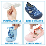 Jan & Jul SunnyBreeze Sandals - Navy Whale Play-Pumpkin Pie Kids Canada