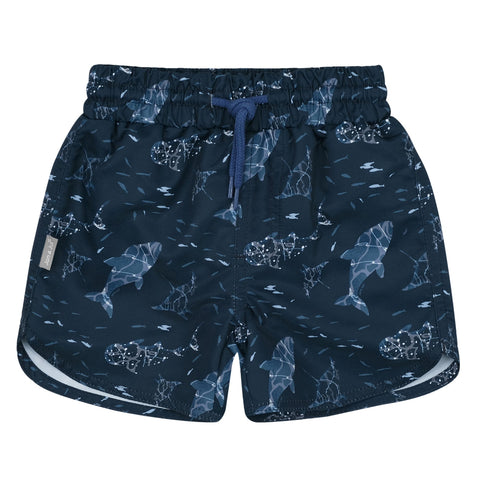 Jan & Jul Swim Shorts - Navy Whale Play-Pumpkin Pie Kids Canada