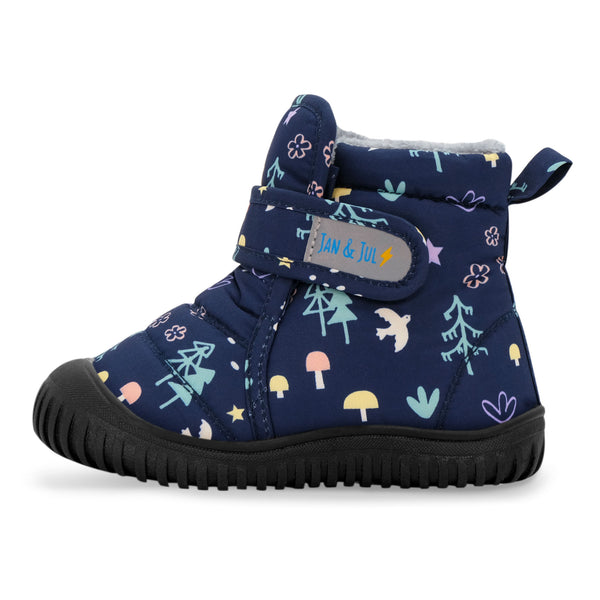 Jan & Jul Toasty-Dry Booties - Navy Forest-BTB-NVF 4-Pumpkin Pie Kids Canada