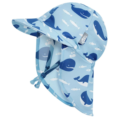 Jan & Jul UV Baby Cap - Blue Whale-Pumpkin Pie Kids Canada