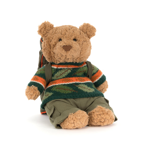Jellycat Bartholomew Bear Hiking Outfit-BARM2OD-Pumpkin Pie Kids Canada
