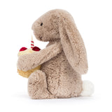 Jellycat Bashful Beige Bunny 'Birthday'-BAS3BEBB-Pumpkin Pie Kids Canada